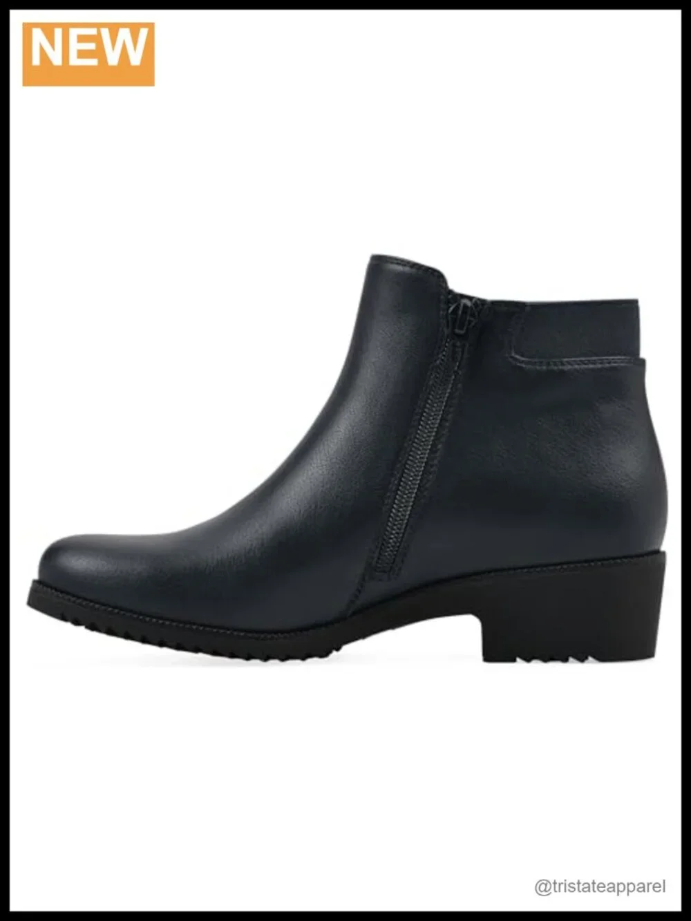 Women's Durable Cushioned Block Heeled Ankle Bootie with Elastic Gore & Zipper